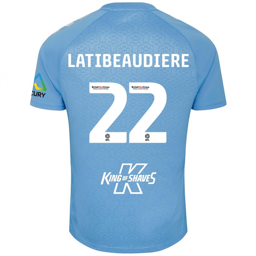 Bambino Maglia Joel Latibeaudiere #22 Blu Bianco Kit Gara Home 2024/25 Maglietta