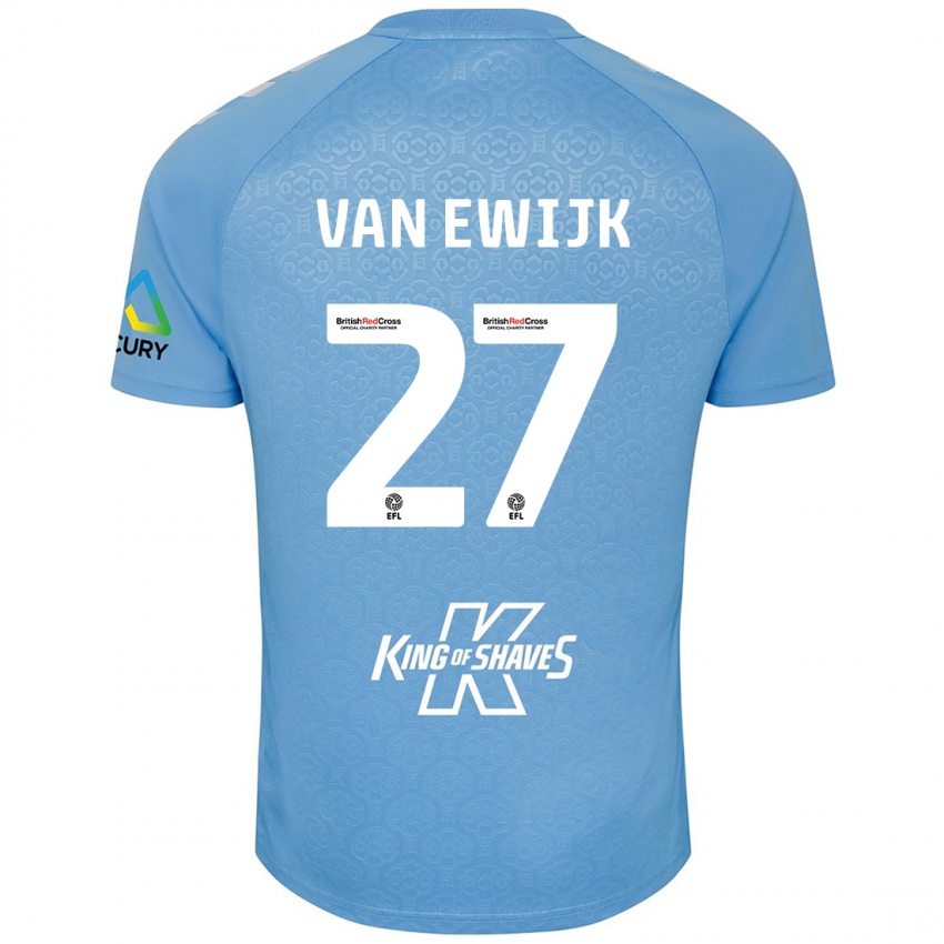 Bambino Maglia Milan Van Ewijk #27 Blu Bianco Kit Gara Home 2024/25 Maglietta