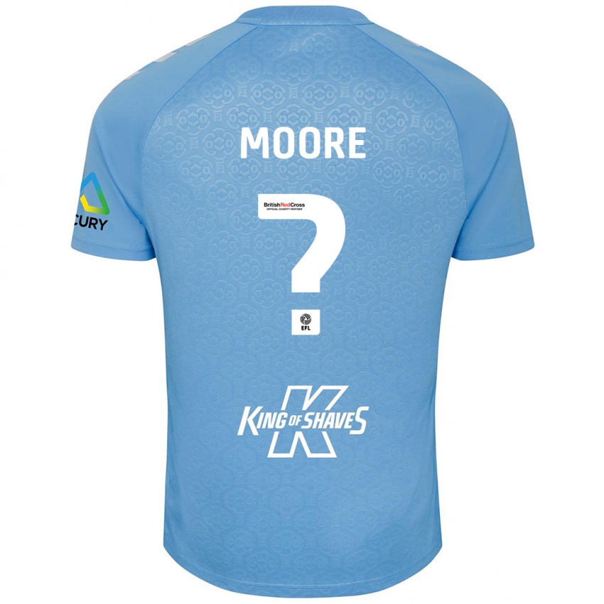 Bambino Maglia Isaac Moore #0 Blu Bianco Kit Gara Home 2024/25 Maglietta