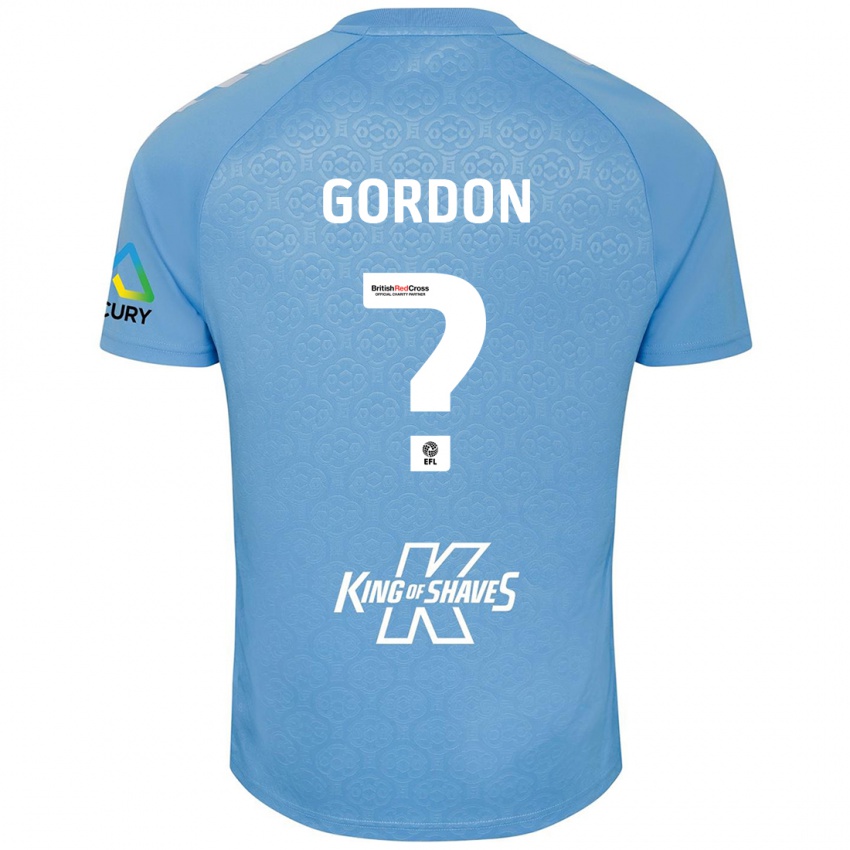 Bambino Maglia Joshua Gordon #0 Blu Bianco Kit Gara Home 2024/25 Maglietta