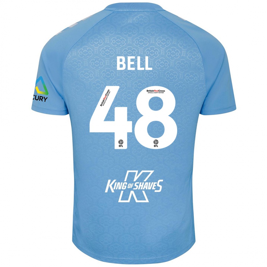 Bambino Maglia Luke Bell #48 Blu Bianco Kit Gara Home 2024/25 Maglietta