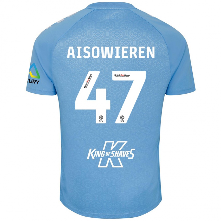 Bambino Maglia Evan Eghosa Aisowieren #47 Blu Bianco Kit Gara Home 2024/25 Maglietta