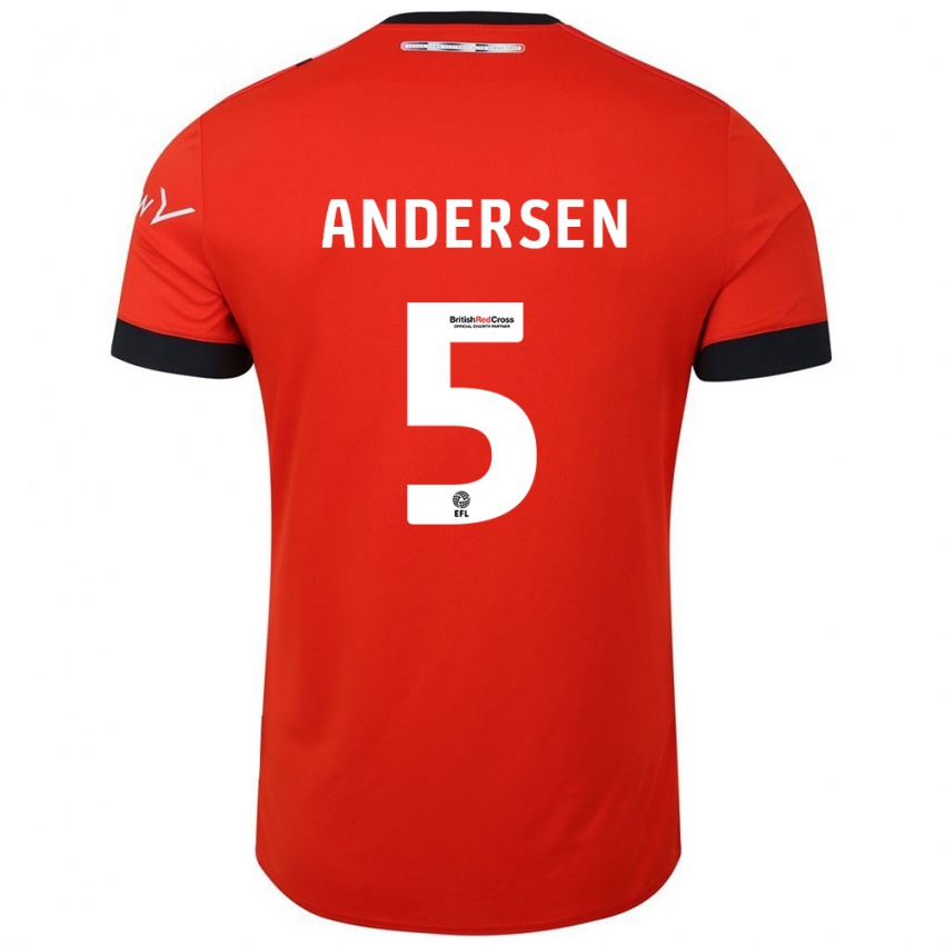 Bambino Maglia Mads Andersen #5 Arancione Nero Kit Gara Home 2024/25 Maglietta