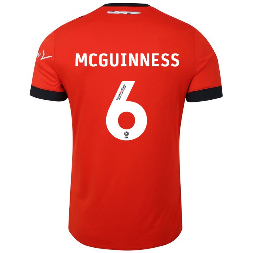 Bambino Maglia Mark Mcguinness #6 Arancione Nero Kit Gara Home 2024/25 Maglietta