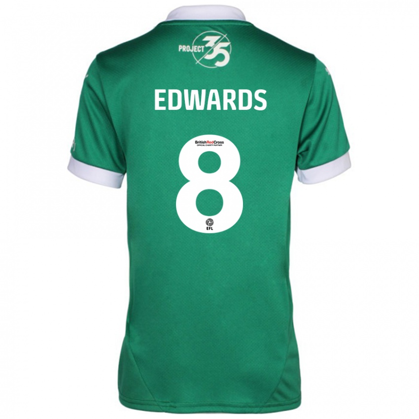 Bambino Maglia Joe Edwards #8 Verde Bianco Kit Gara Home 2024/25 Maglietta