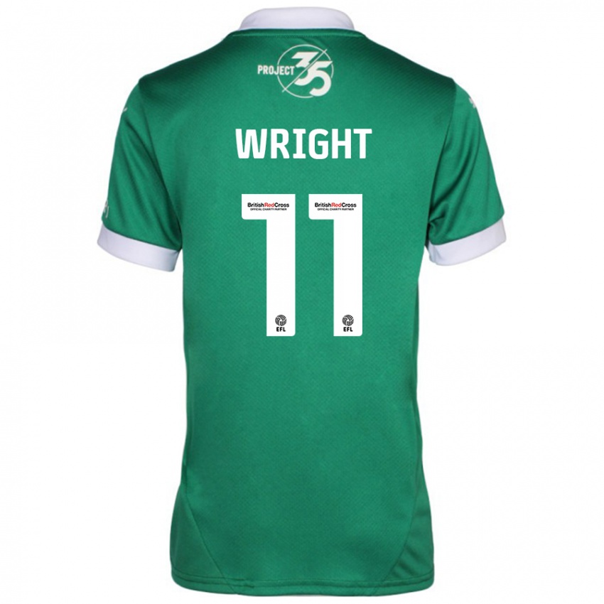 Bambino Maglia Callum Wright #11 Verde Bianco Kit Gara Home 2024/25 Maglietta