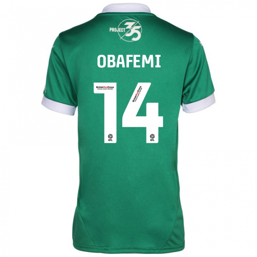 Bambino Maglia Michael Obafemi #14 Verde Bianco Kit Gara Home 2024/25 Maglietta