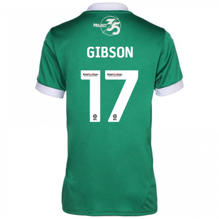 Bambino Maglia Lewis Gibson #17 Verde Bianco Kit Gara Home 2024/25 Maglietta