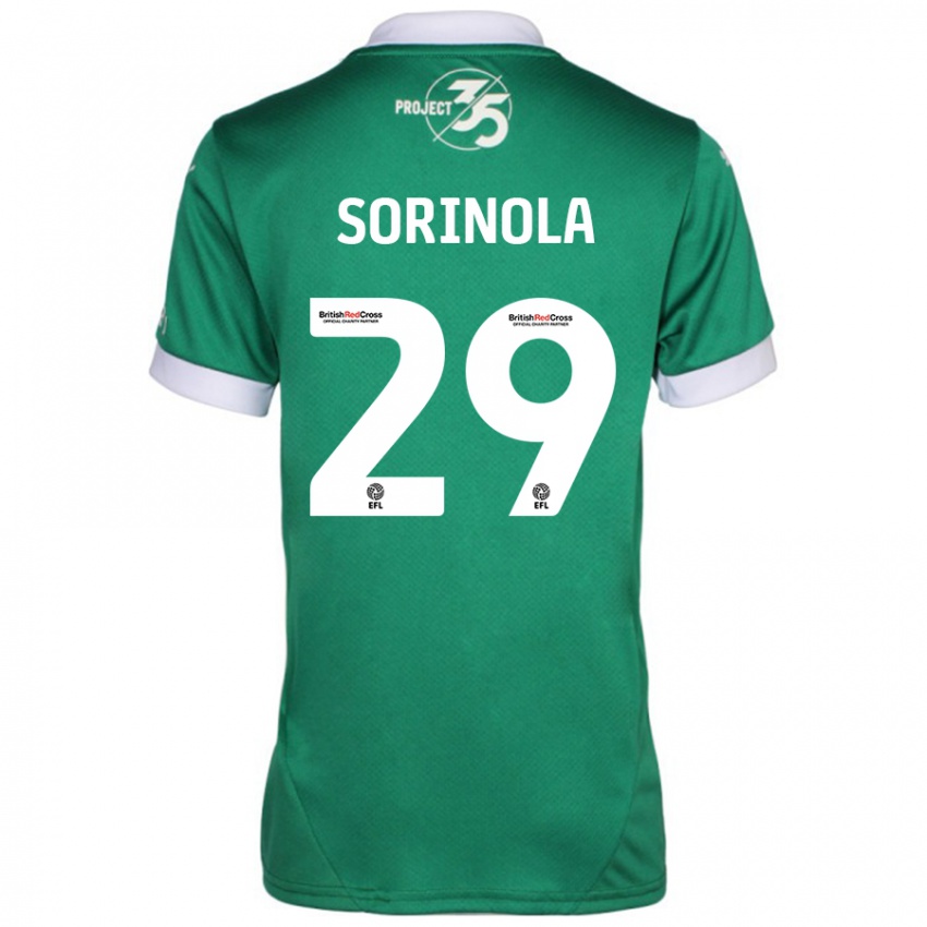 Bambino Maglia Matthew Sorinola #29 Verde Bianco Kit Gara Home 2024/25 Maglietta