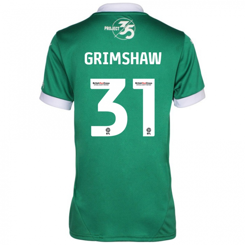 Bambino Maglia Daniel Grimshaw #31 Verde Bianco Kit Gara Home 2024/25 Maglietta