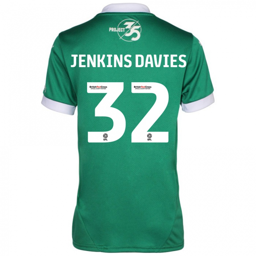 Bambino Maglia Will Jenkins-Davies #32 Verde Bianco Kit Gara Home 2024/25 Maglietta