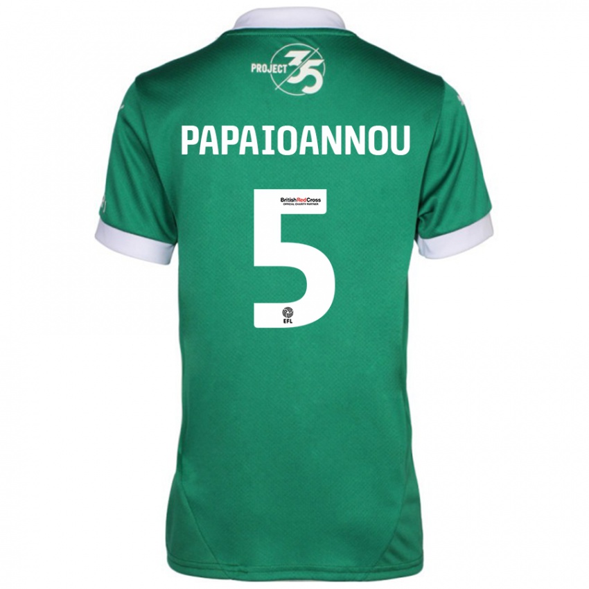 Bambino Maglia Panagiota Papaioannou #5 Verde Bianco Kit Gara Home 2024/25 Maglietta