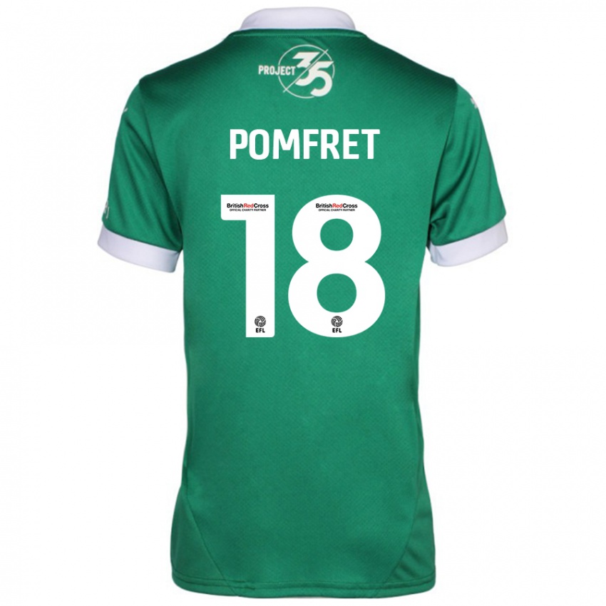 Bambino Maglia Taya Pomfret #18 Verde Bianco Kit Gara Home 2024/25 Maglietta