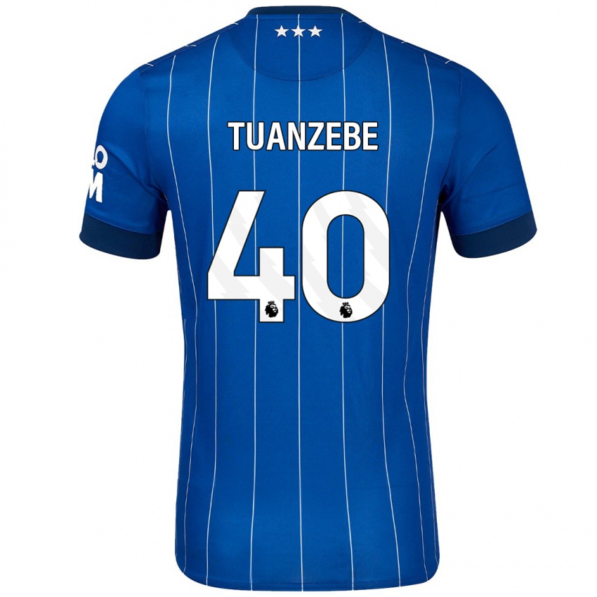 Bambino Maglia Axel Tuanzebe #40 Blu Navy Kit Gara Home 2024/25 Maglietta