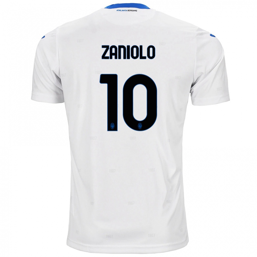 Bambino Maglia Nicolo Zaniolo #10 Bianco Kit Gara Away 2024/25 Maglietta