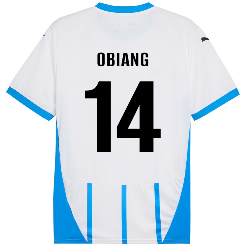 Bambino Maglia Pedro Obiang #14 Bianco Blu Kit Gara Away 2024/25 Maglietta