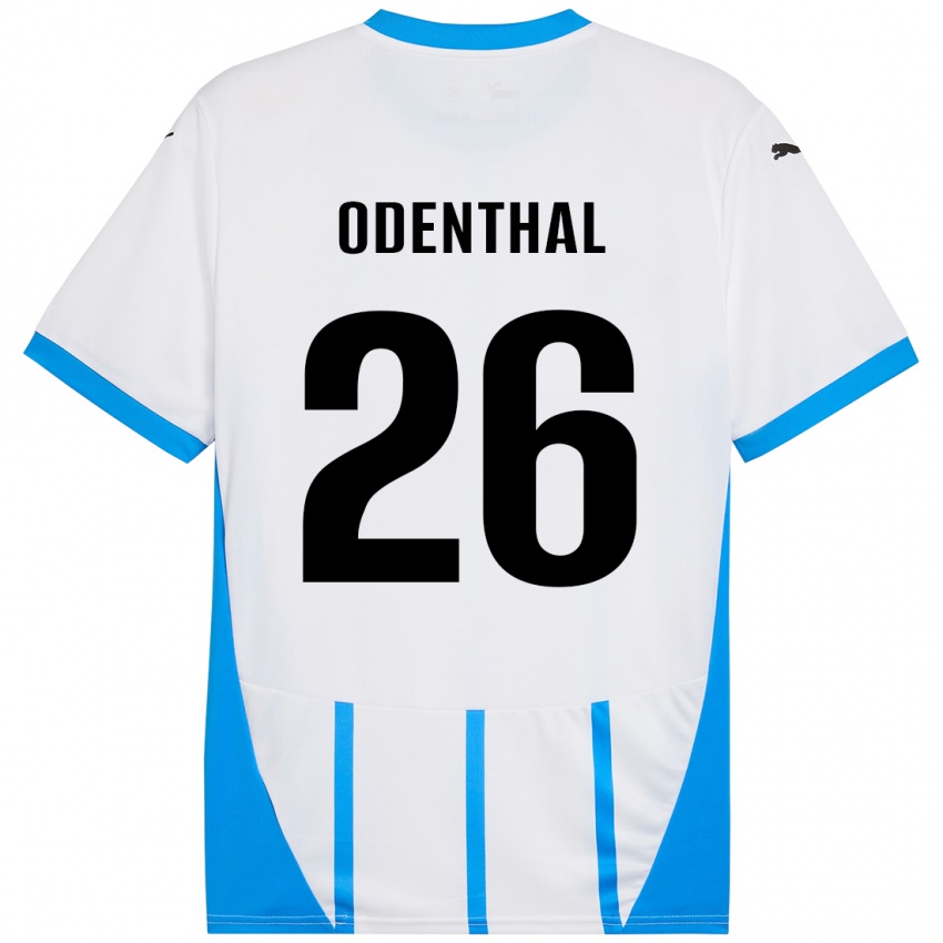 Bambino Maglia Cas Odenthal #26 Bianco Blu Kit Gara Away 2024/25 Maglietta