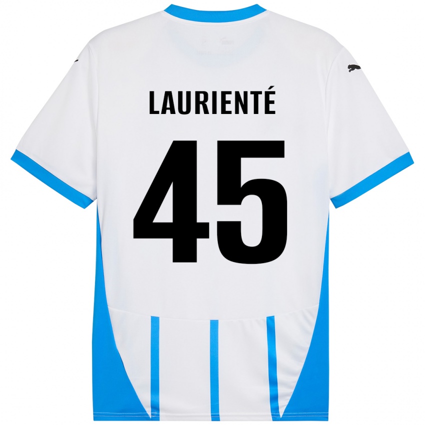 Bambino Maglia Armand Laurienté #45 Bianco Blu Kit Gara Away 2024/25 Maglietta