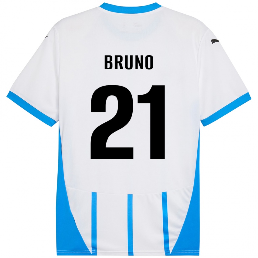 Bambino Maglia Kevin Bruno #21 Bianco Blu Kit Gara Away 2024/25 Maglietta