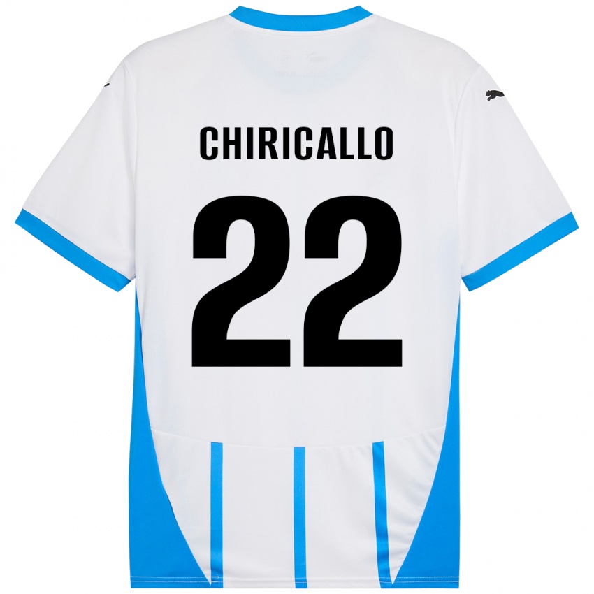 Bambino Maglia Giovanni Chiricallo #22 Bianco Blu Kit Gara Away 2024/25 Maglietta