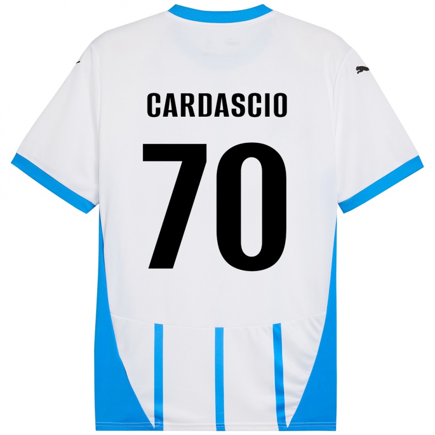 Bambino Maglia Alessandro Cardascio #70 Bianco Blu Kit Gara Away 2024/25 Maglietta