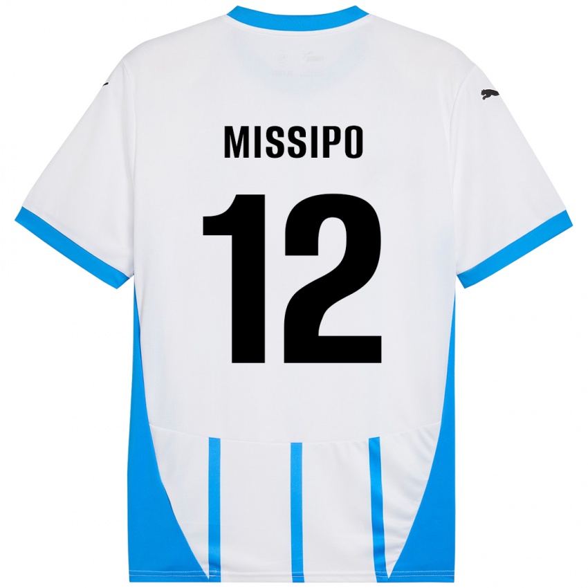 Bambino Maglia Kassandra Missipo #12 Bianco Blu Kit Gara Away 2024/25 Maglietta