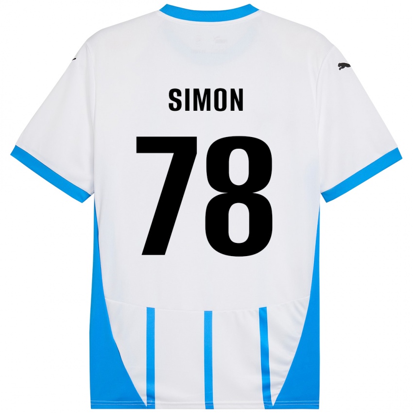 Bambino Maglia Bénédicte Simon #78 Bianco Blu Kit Gara Away 2024/25 Maglietta