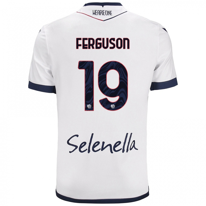 Bambino Maglia Lewis Ferguson #19 Bianco Blu Reale Kit Gara Away 2024/25 Maglietta