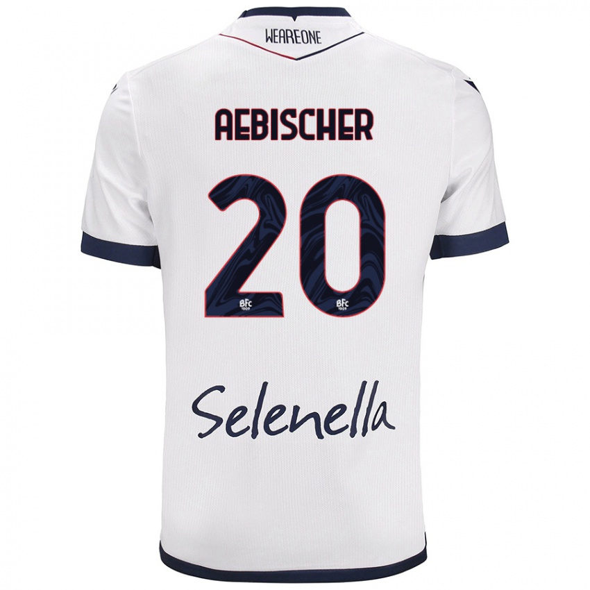 Bambino Maglia Michel Aebischer #20 Bianco Blu Reale Kit Gara Away 2024/25 Maglietta