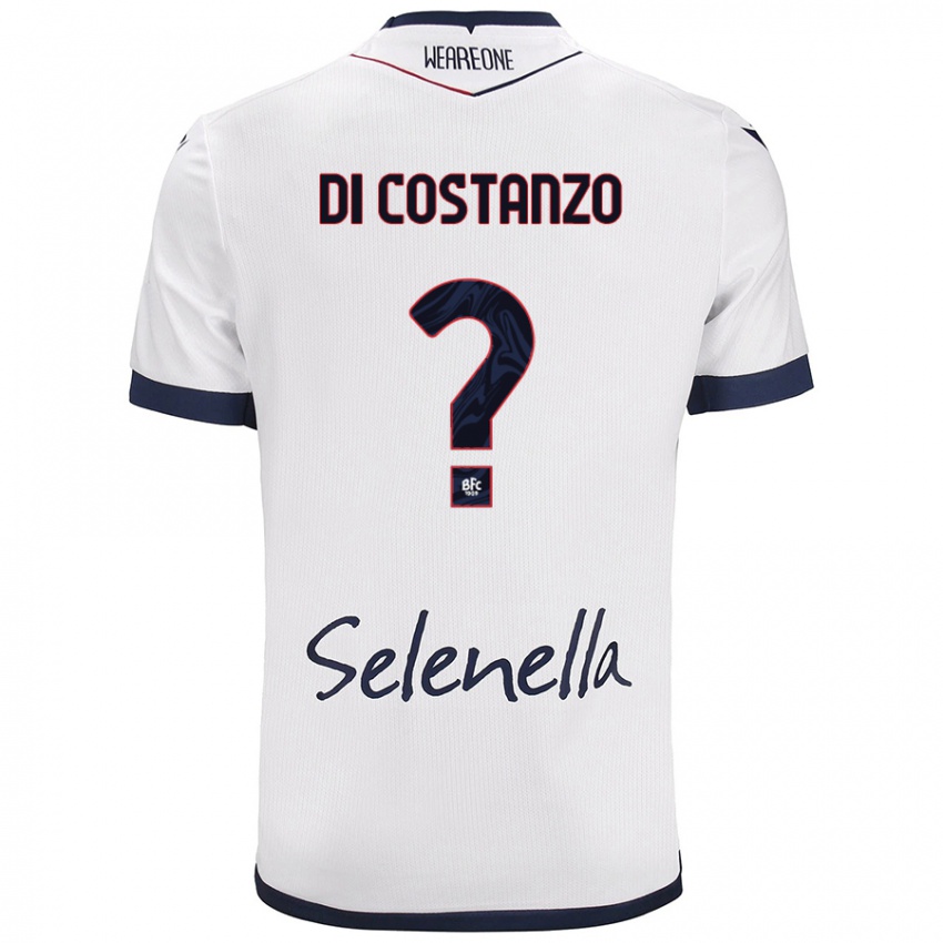 Bambino Maglia Raffaele Maria Di Costanzo #0 Bianco Blu Reale Kit Gara Away 2024/25 Maglietta