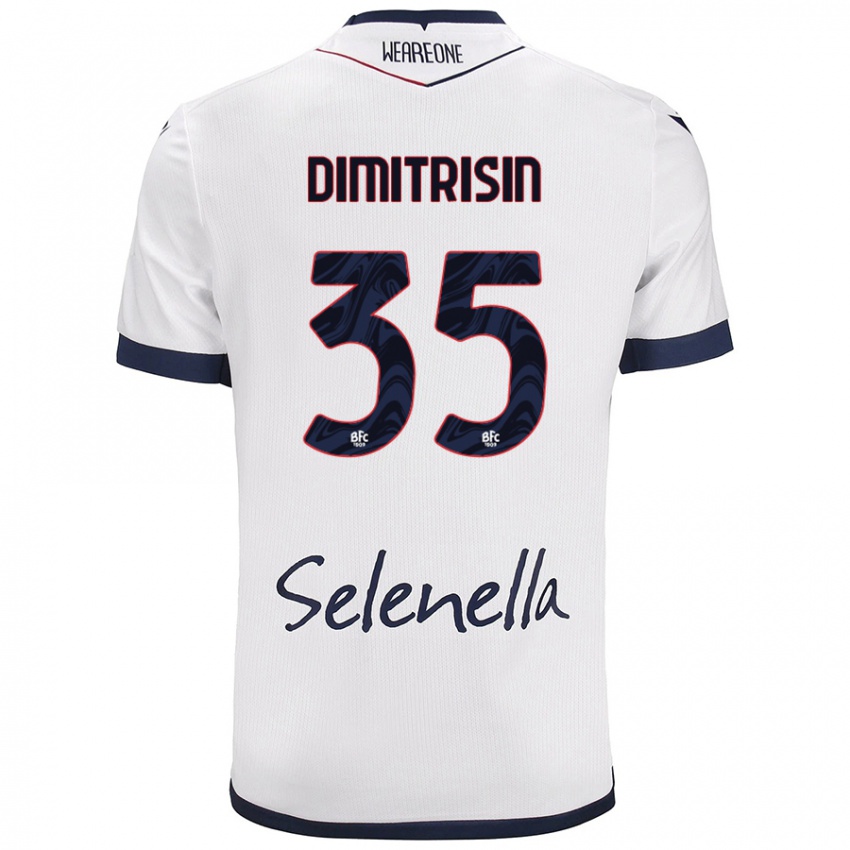 Bambino Maglia Danila Dimitrișin #35 Bianco Blu Reale Kit Gara Away 2024/25 Maglietta