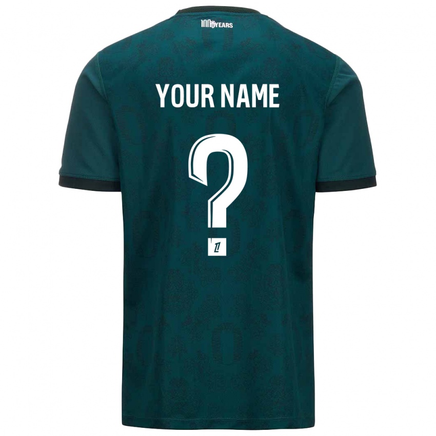 Bambino Maglia Il Tuo Nome #0 Verde Scuro Kit Gara Away 2024/25 Maglietta