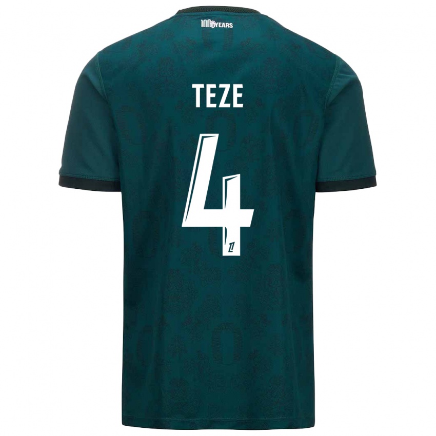 Bambino Maglia Teze #4 Verde Scuro Kit Gara Away 2024/25 Maglietta