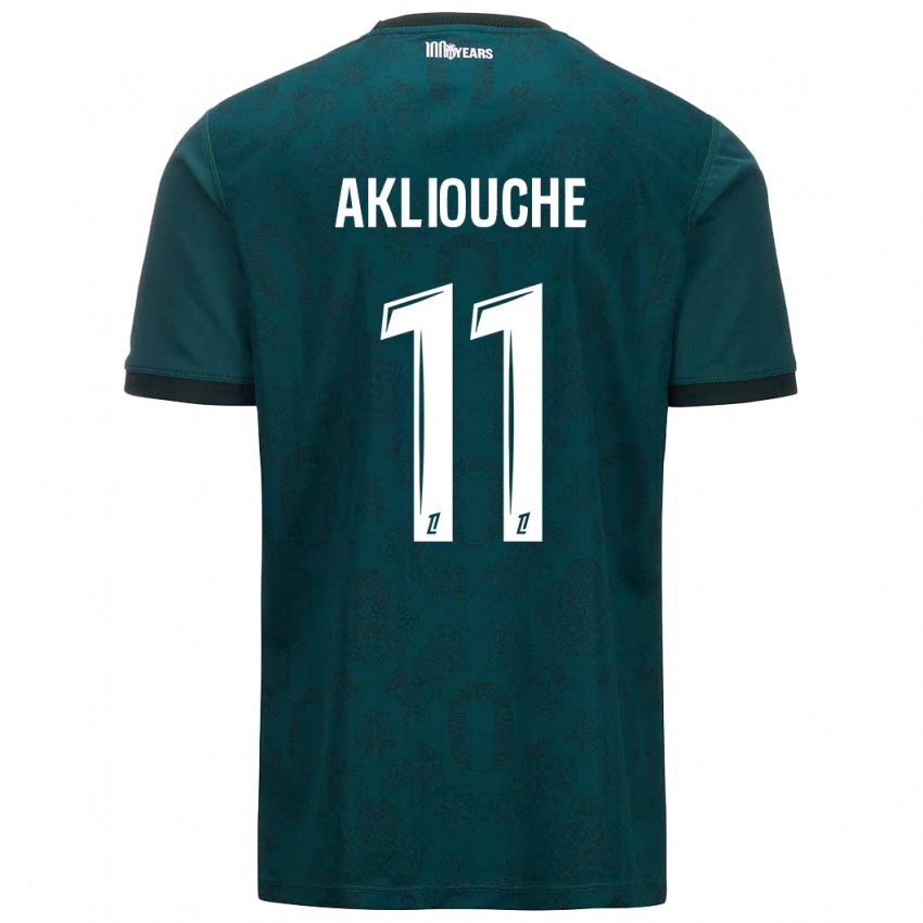 Bambino Maglia Maghnes Akliouche #11 Verde Scuro Kit Gara Away 2024/25 Maglietta