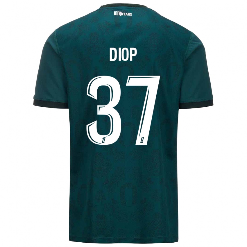 Bambino Maglia Edan Diop #37 Verde Scuro Kit Gara Away 2024/25 Maglietta