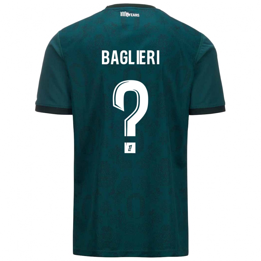 Bambino Maglia Enzo Baglieri #0 Verde Scuro Kit Gara Away 2024/25 Maglietta