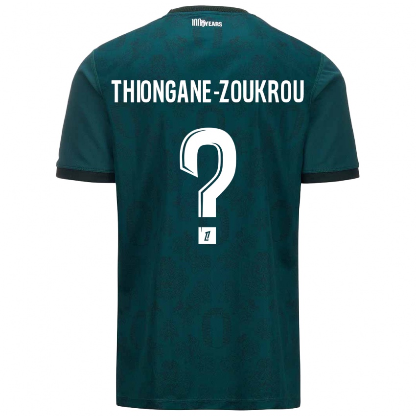 Bambino Maglia Ackah-Tidiane Thiongane-Zoukrou #0 Verde Scuro Kit Gara Away 2024/25 Maglietta