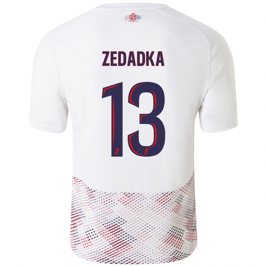 Bambino Maglia Akim Zedadka #13 Bianco Blu Reale Kit Gara Away 2024/25 Maglietta