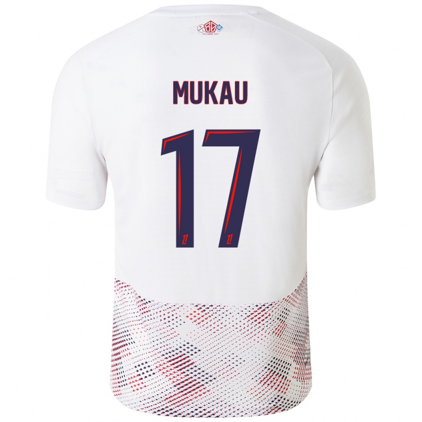 Bambino Maglia Ngal'ayel Mukau #17 Bianco Blu Reale Kit Gara Away 2024/25 Maglietta