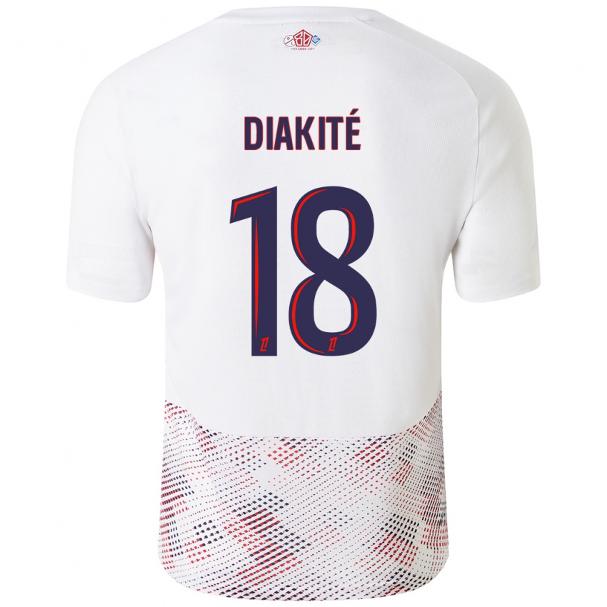 Bambino Maglia Bafodé Diakité #18 Bianco Blu Reale Kit Gara Away 2024/25 Maglietta