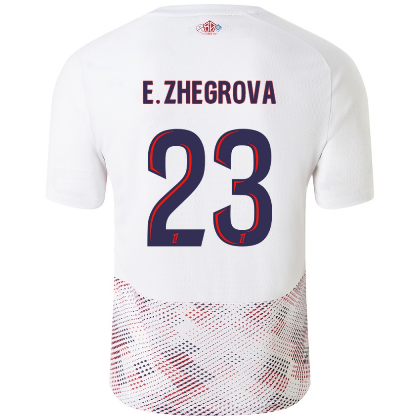 Bambino Maglia Edon Zhegrova #23 Bianco Blu Reale Kit Gara Away 2024/25 Maglietta