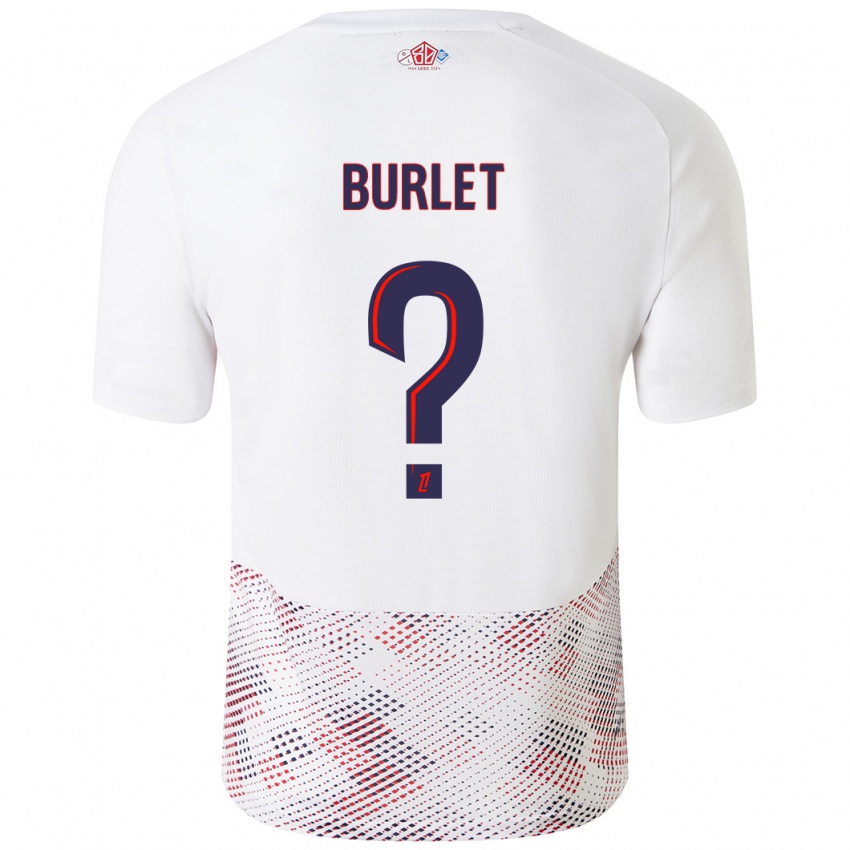 Bambino Maglia Vincent Burlet #0 Bianco Blu Reale Kit Gara Away 2024/25 Maglietta