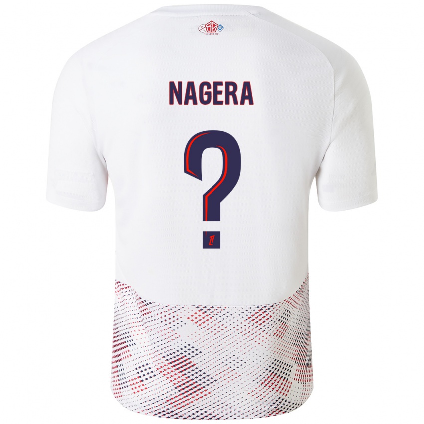 Bambino Maglia Kemryk Nagera #0 Bianco Blu Reale Kit Gara Away 2024/25 Maglietta