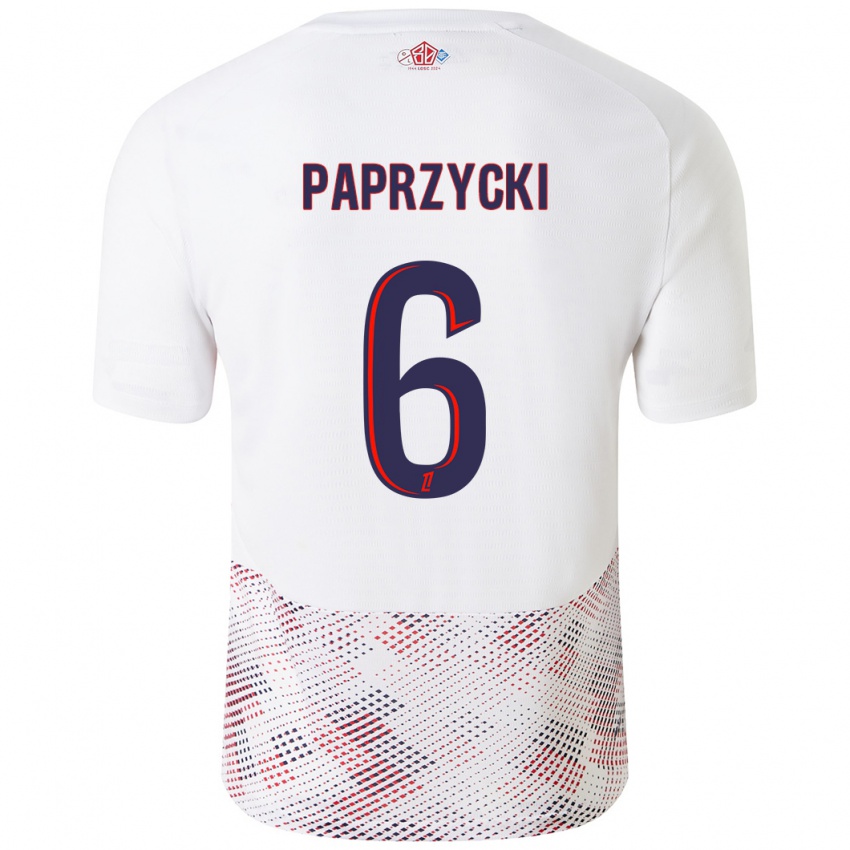 Bambino Maglia Aurore Paprzycki #6 Bianco Blu Reale Kit Gara Away 2024/25 Maglietta