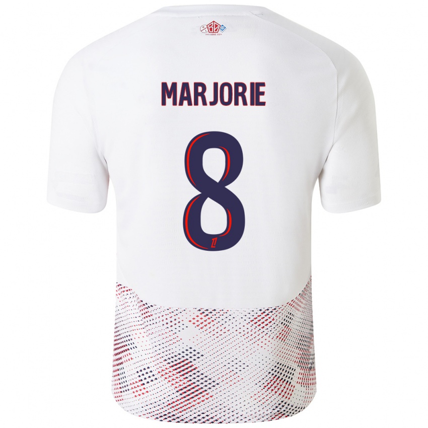 Bambino Maglia Marjorie #8 Bianco Blu Reale Kit Gara Away 2024/25 Maglietta