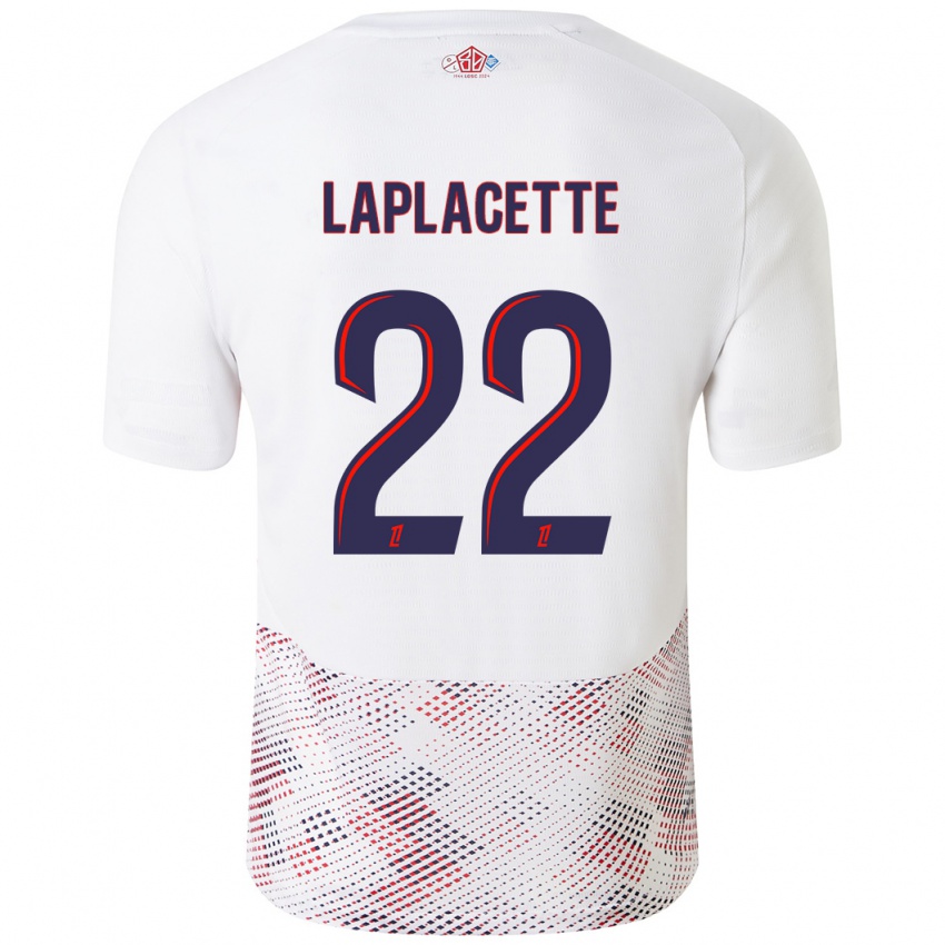 Bambino Maglia Tess Laplacette #22 Bianco Blu Reale Kit Gara Away 2024/25 Maglietta