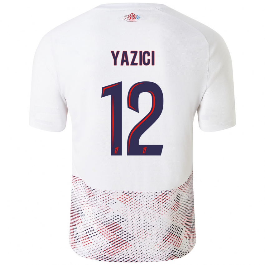 Bambino Maglia Yusuf Yazici #12 Bianco Blu Reale Kit Gara Away 2024/25 Maglietta