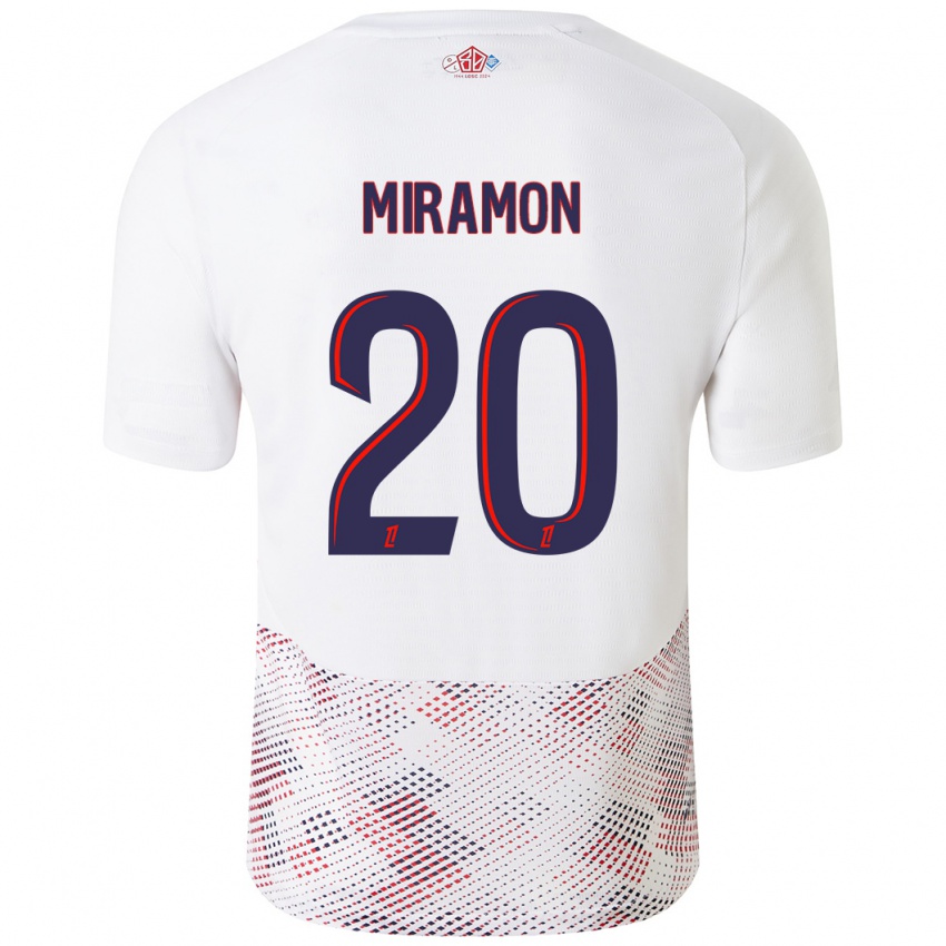 Bambino Maglia Ignacio Miramón #20 Bianco Blu Reale Kit Gara Away 2024/25 Maglietta