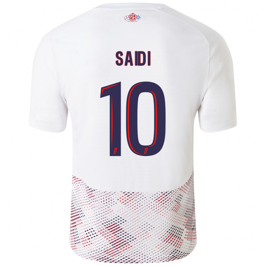 Bambino Maglia Rachel Saidi #10 Bianco Blu Reale Kit Gara Away 2024/25 Maglietta