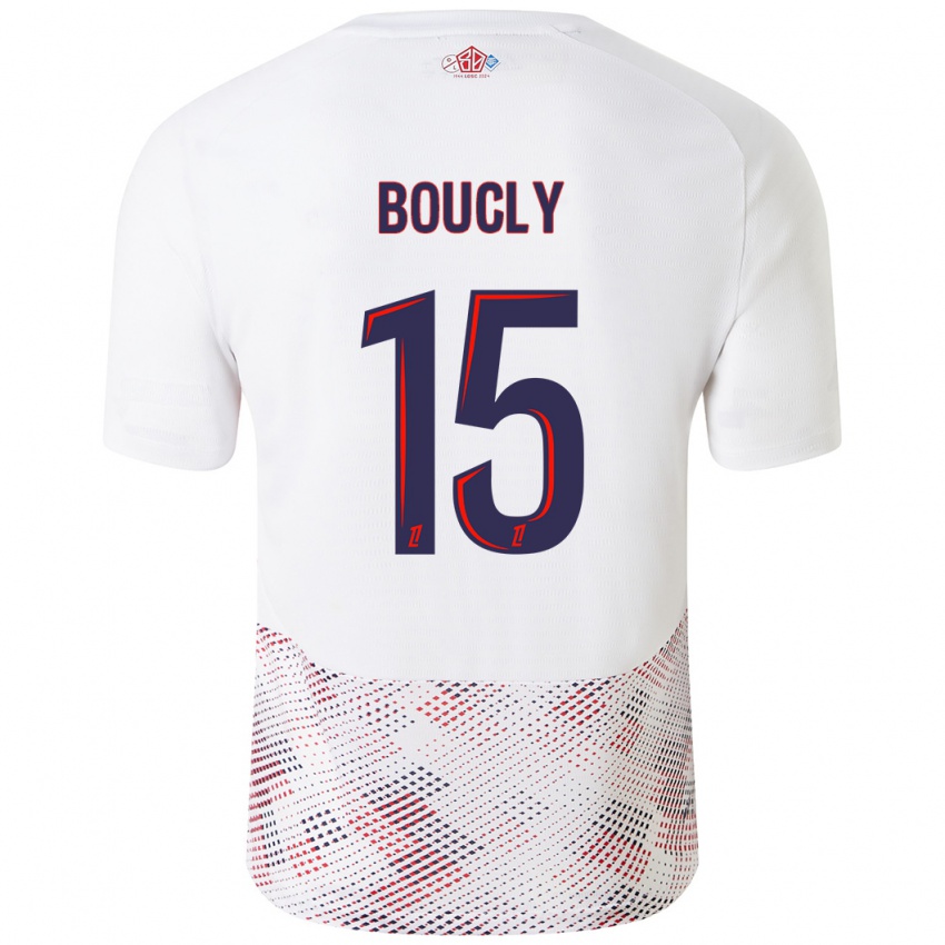 Bambino Maglia Maite Boucly #15 Bianco Blu Reale Kit Gara Away 2024/25 Maglietta